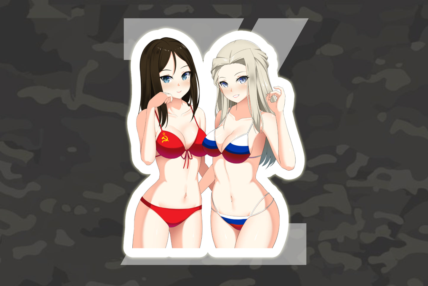 Russian Bikini Anime Girls Bumper Sticker Premium Vinyl