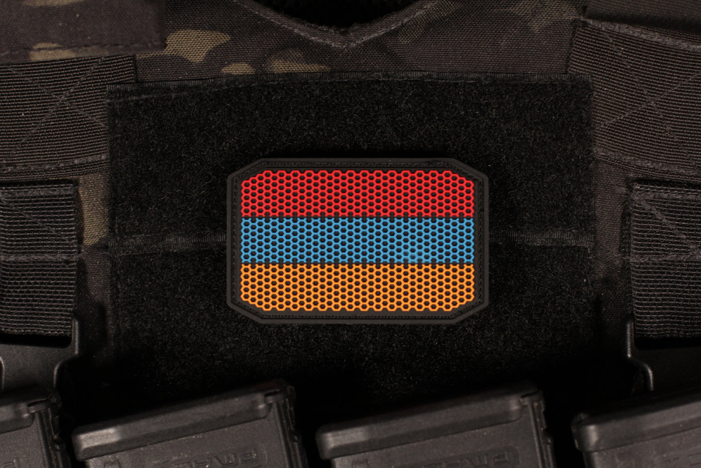 Armenia Flag Honeycomb Pattern PVC Patch