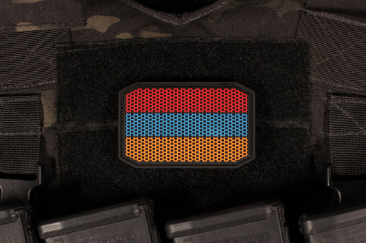 Armenia Flag Honeycomb Pattern PVC Patch