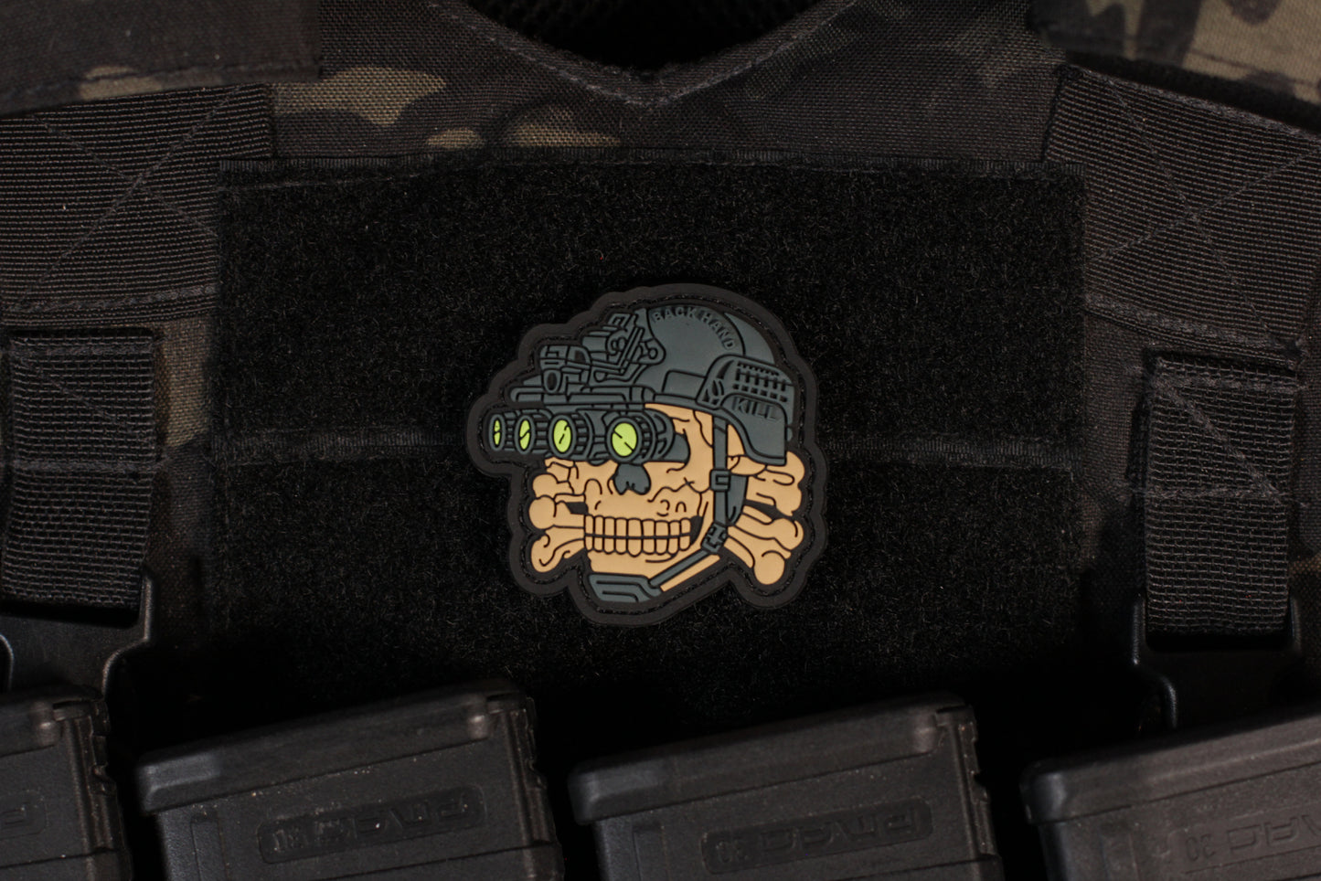 Dead Of Night SOF Skull PVC Patch Tan