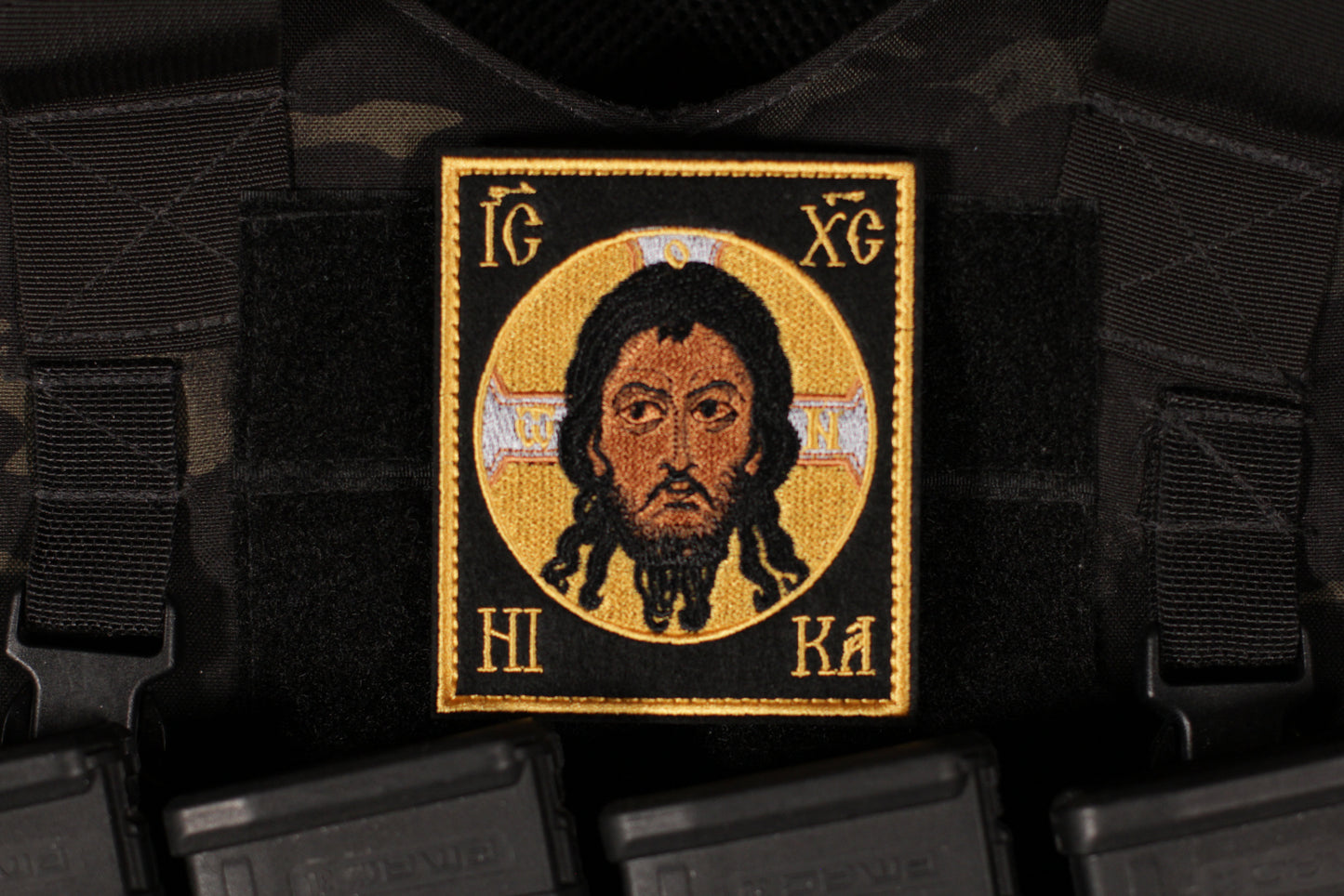 Jesus Russian Orthodox Russia Military Morale Patch Large Size High Detail Black