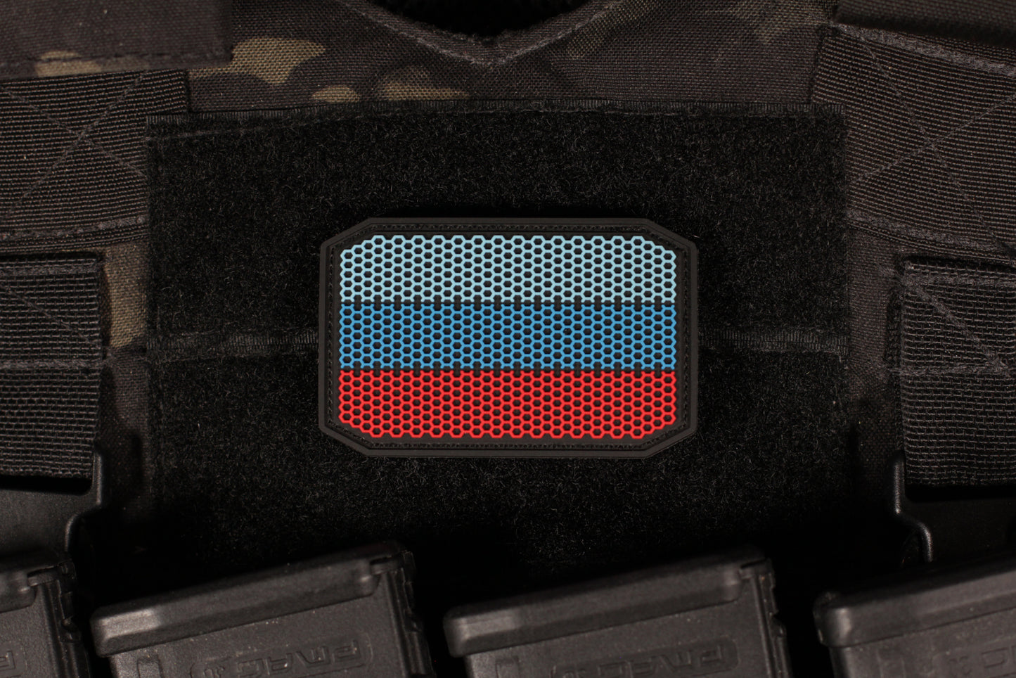 Donbas Luhansk Flag Honeycomb Pattern LPR PVC Patch