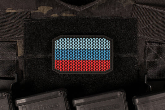 Donbas Luhansk Flag Honeycomb Pattern LPR PVC Patch
