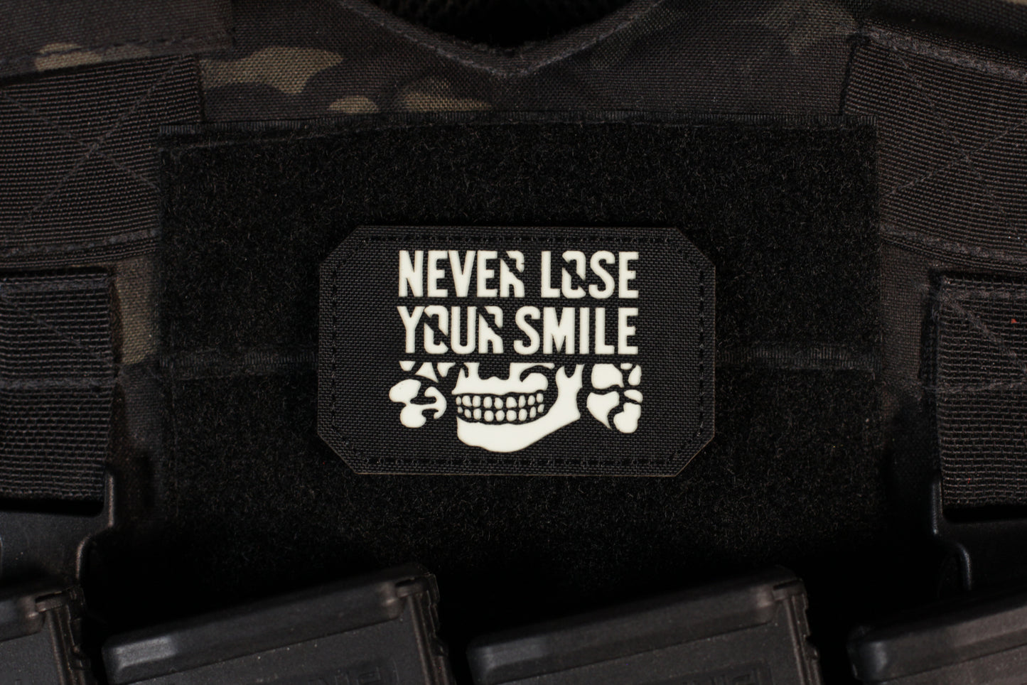 Never Lose Your Smile Black Glow In the Dark Patch