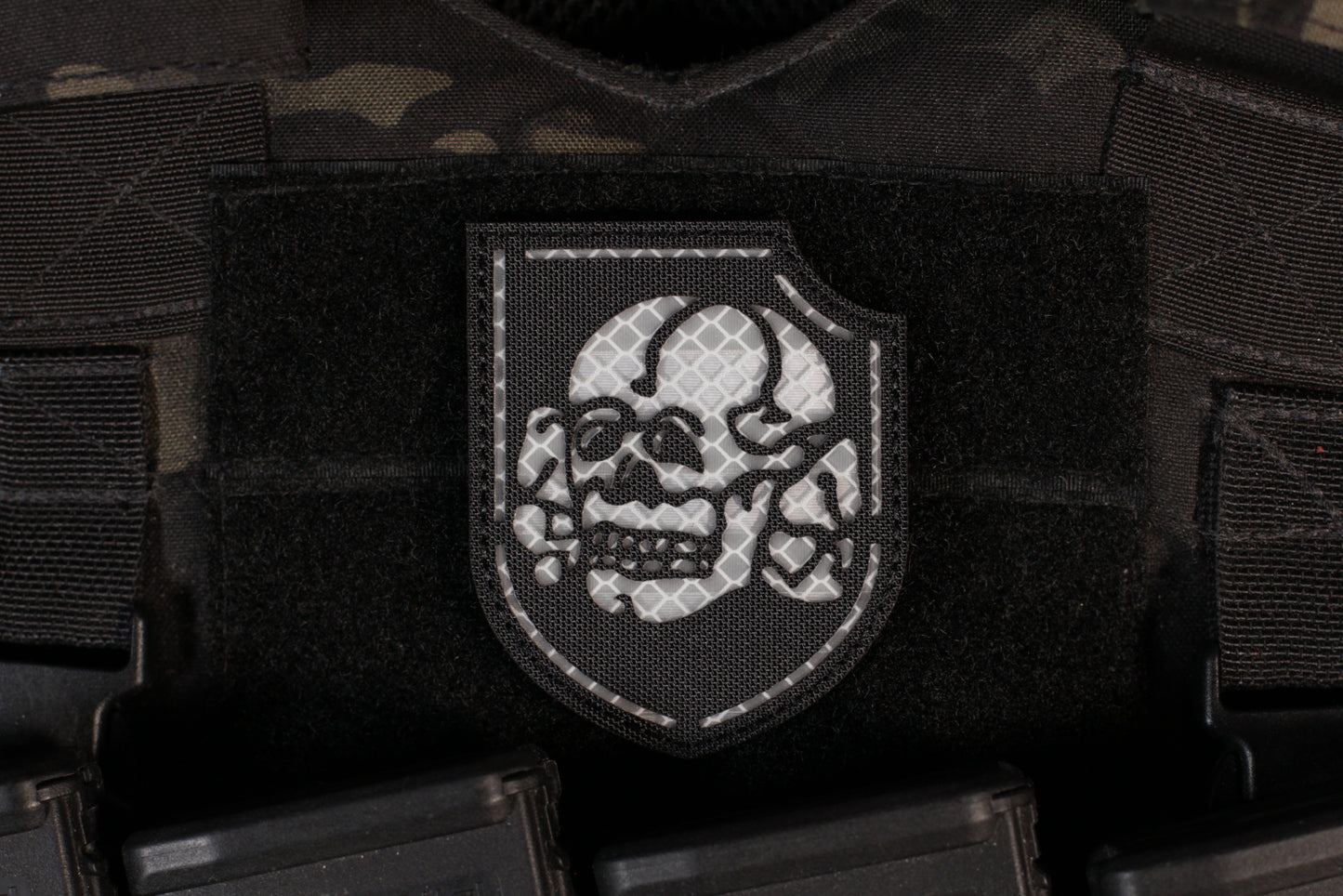 Skull Of Peace Reflective Patch Black & White