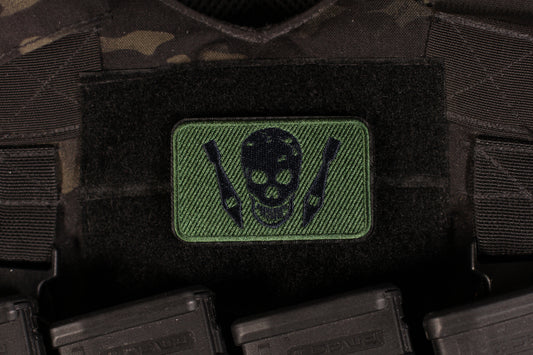 Reverse Side Of The Medal Tab Patch Green & Black