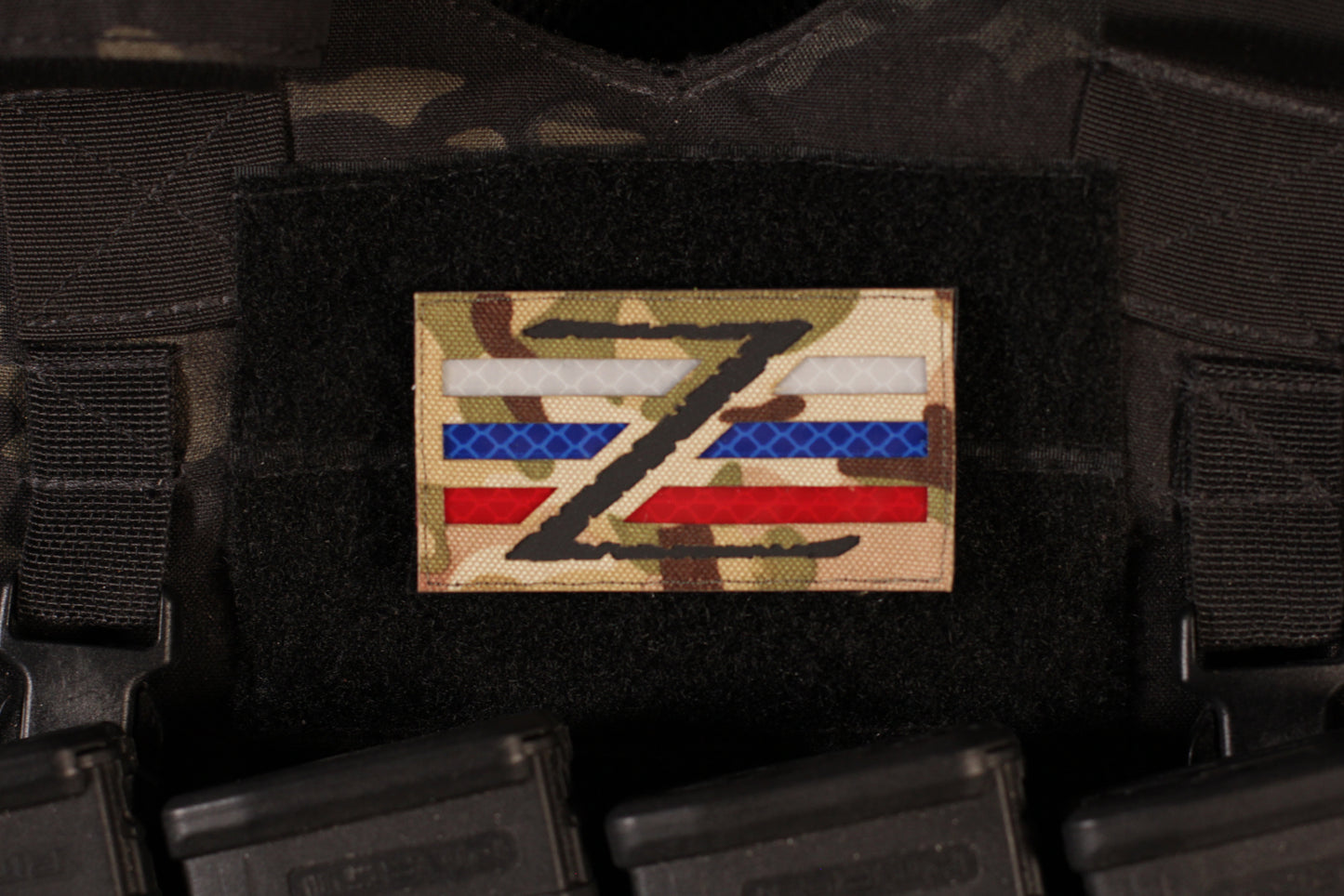 Russian Flag Z Reflective Laser Cut Multicam Patch