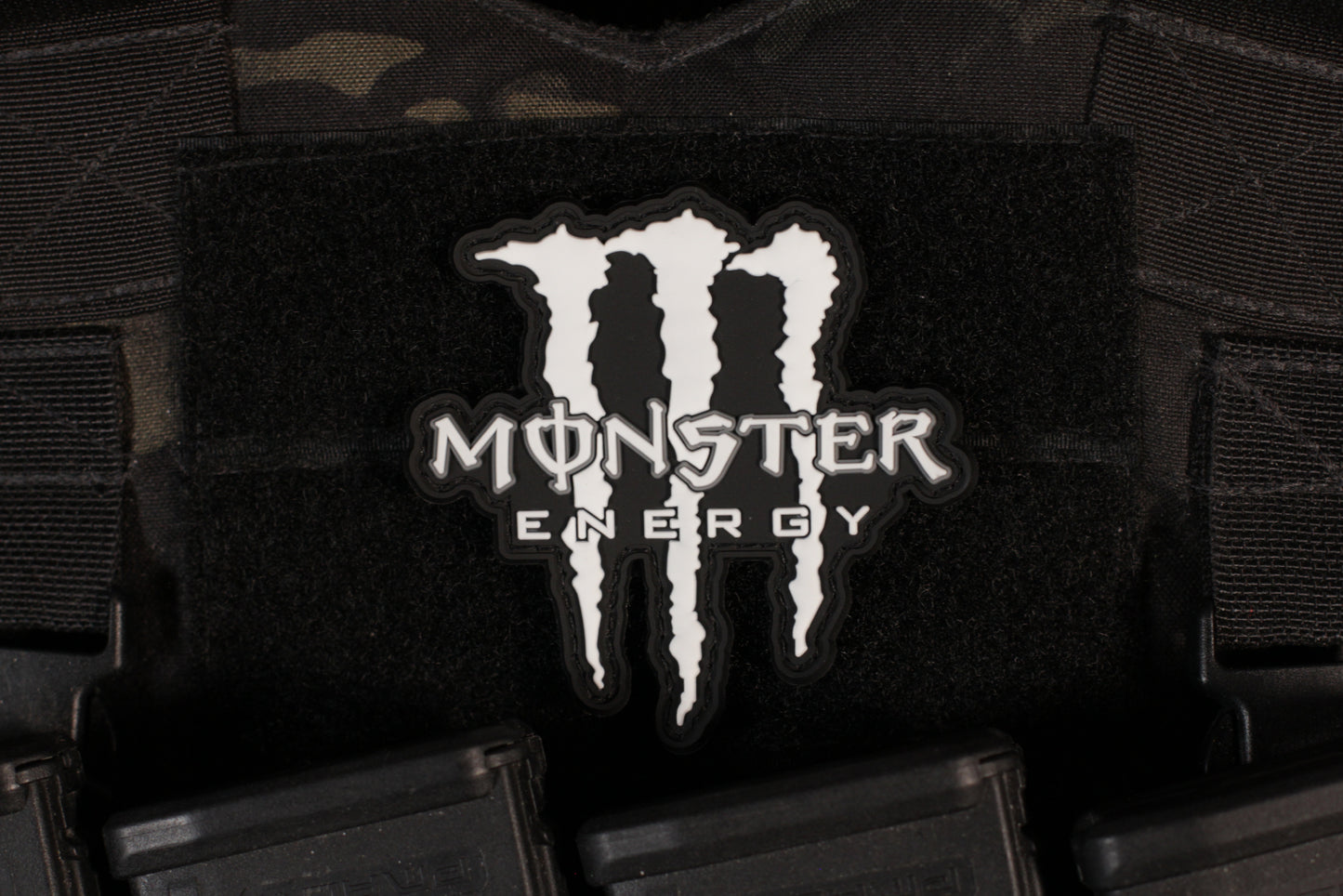 White Monster Logo PVC Patch