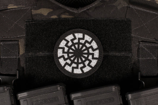 Black Sun Laser Cut Nylon Reflective Patch