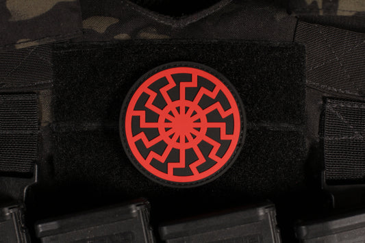 Black Sun Red & Black PVC Patch