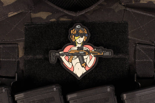 Frontal Assault Girl Russian Morale Patch PVC