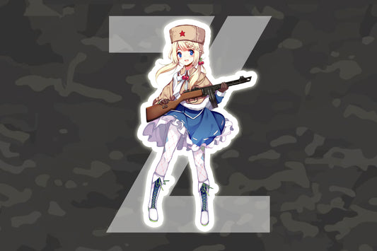 Girl PPSh-41 Anime Bumper Sticker Premium Vinyl