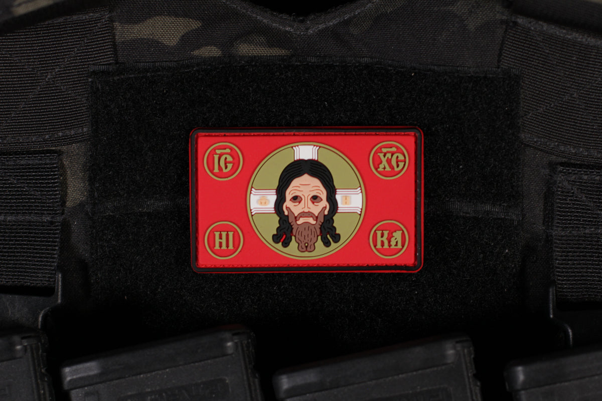 Jesus Flag Orthodox PVC Patch Red OB