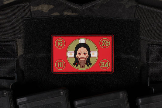 Jesus Flag Orthodox PVC Patch Red OB