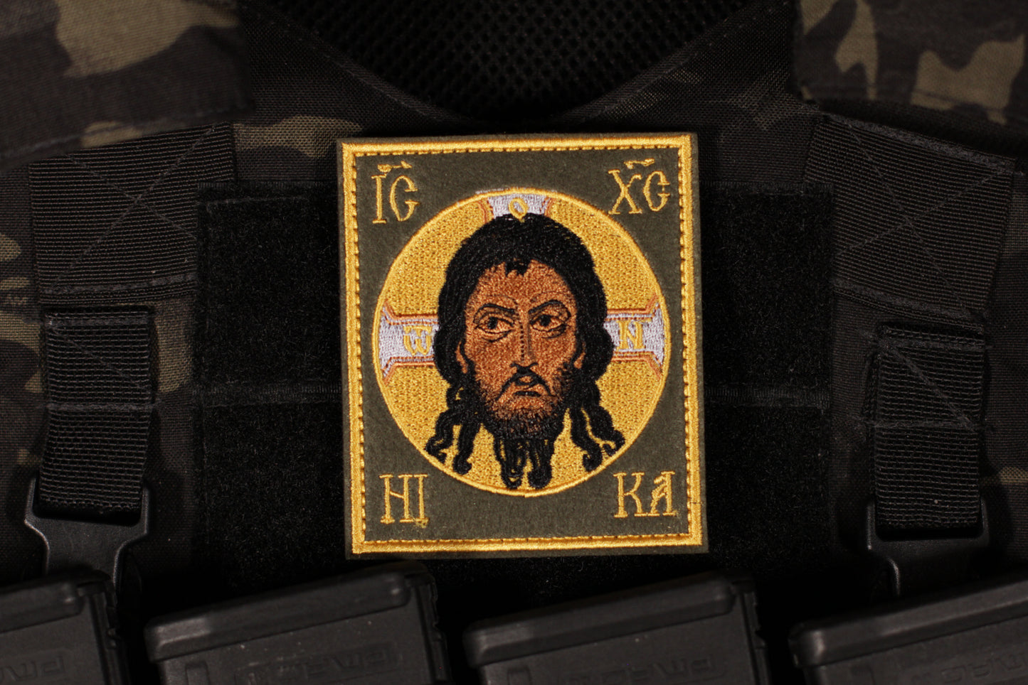 Jesus Russian Orthodox Russia Military Morale Patch Large Size High Detail Green