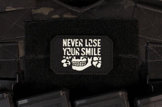 Never Lose Your Smile Black Glow In the Dark Patch