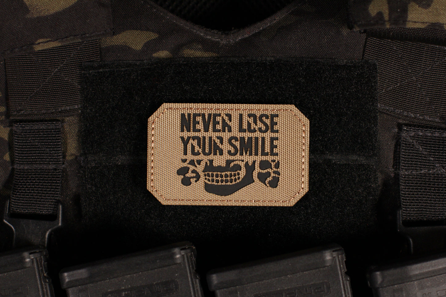 Never Lose Your Smile IR Laser Cut Coyote Tan Patch