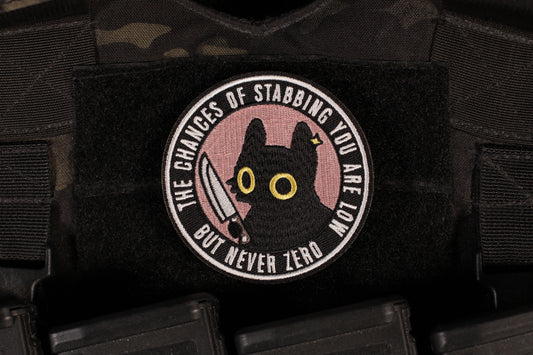 Niggine Cat The Chances Of Stabbing You Are Low But Never Zero Patch