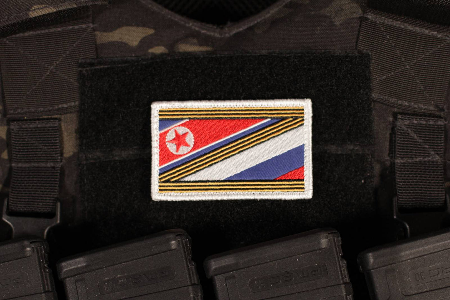 DPRK North Korea & Russian Flag Z Ribbon Of St. George Patch