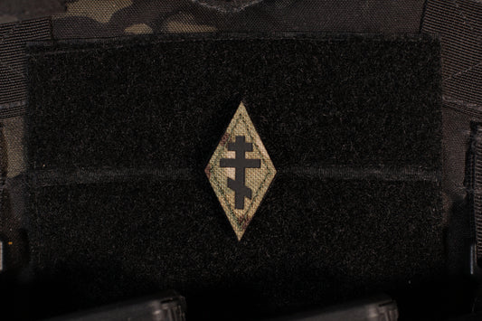 Russian Orthodox Cross Laser Cut Multicam IR Reflective MINI Patch