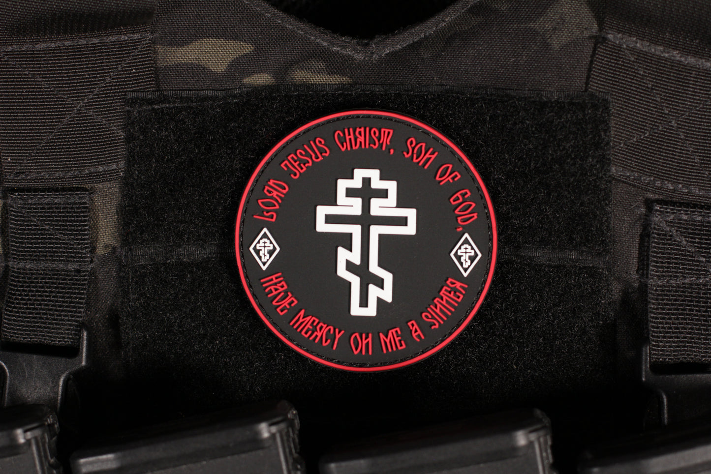 Orthodox Christianity PVC Patch Black &amp; Red Glow In The Dark