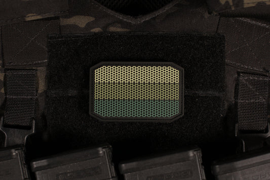Russian Flag Subdued Green Field Honeycomb Pattern PVC Patch