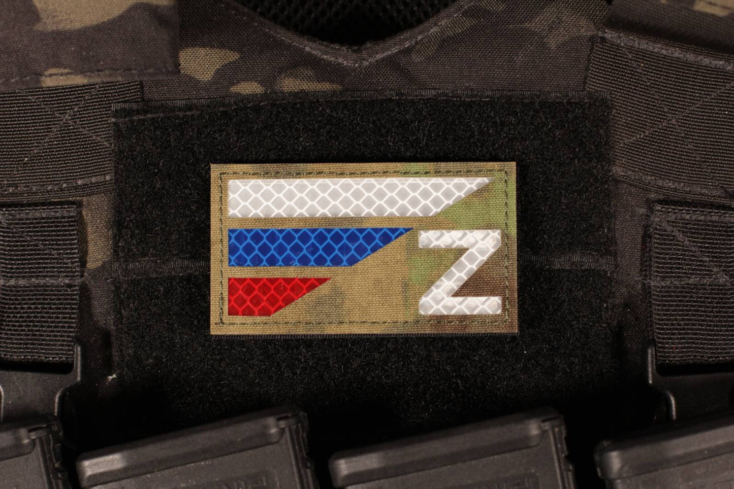 Russian Flag Z Laser Cut Atacs Green Ruins Reflective Patch