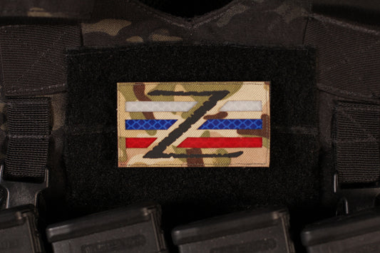 Russian Flag Z Reflective Laser Cut Multicam Patch