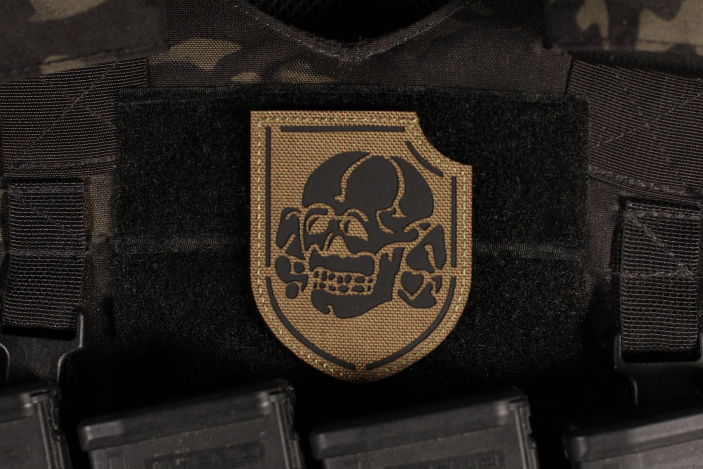 Skull Of Peace IR Reflective Patch Coyote Brown